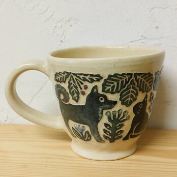 動物たちのコーヒーカップの画像