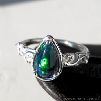 ブラックオパール リング / Ethiopian Black Opal Ring lの画像