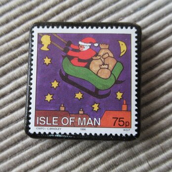 マン島　クリスマス切手ブローチ9168