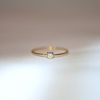 [送料当方負担] K18 Fairy Round White Diamond ring (0.05ct,RB10_B)の画像