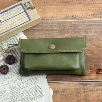 belle-wallet グリーン（杤木レザー財布）