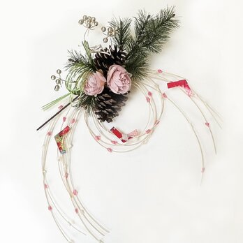 お正月飾り松ともち花のリース NYP-17の画像