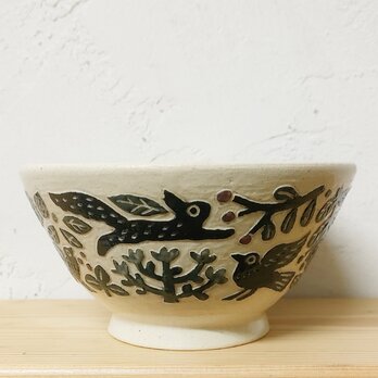 リスと小鳥の茶碗の画像
