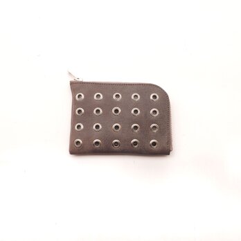 eyelet leather wallet （T.モロー）11×8/ミニ財布/旅行用/小銭入れ/カード入れ/WS001e1の画像