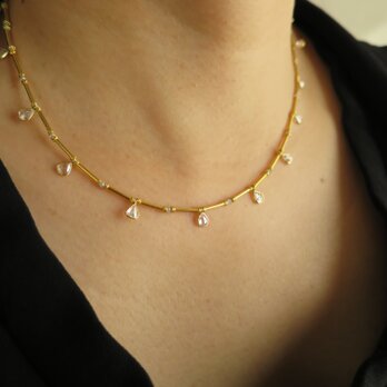 　Ｋ18　Rose cut Diamonds gold beads  Necklaceの画像