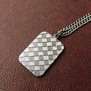 【限定1本】　純チタン製ダイヤカットプレートネックレス（チタン）　＊Aタイプの画像