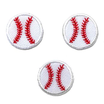 アップリケワッペン 野球ボール３枚　　kr-0013　スポーツ　ベースボールの画像
