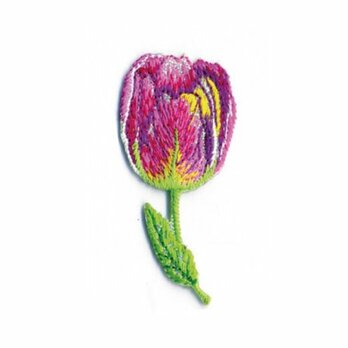 アップリケワッペン チューリップ　ピンク　W-1655 花　フラワー　春の画像
