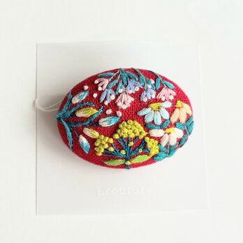 草花の刺繍ブローチ・botanicalの画像