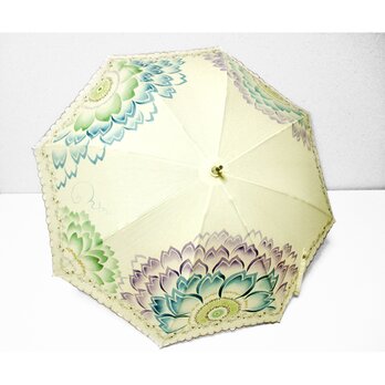 Ｈａｎａ・Ｈａｎａな日傘（花刺繍入り）（薄生成色）の画像
