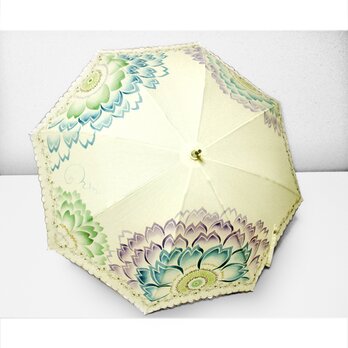 Ｈａｎａ・Ｈａｎａな日傘（花刺繍入り）（薄生成色）の画像