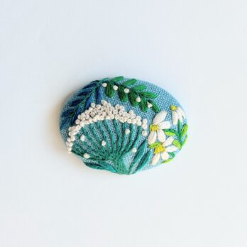 草花の刺繍ブローチ・botanical#217の画像