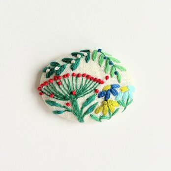 草花の刺繍ブローチ・botanical#218の画像