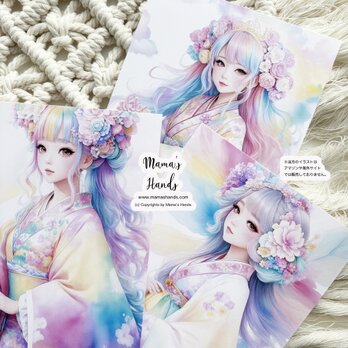 ⭐️2点売れました《宗像三女神》☘️虹  湍津姫命 市杵島姫 田心姫命 日本神話  開運 ３枚 ハガキ ポストカード A