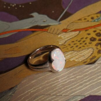 天然オパールリング　スターリングシルバー（SV925)