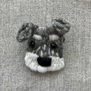 シュナウザー　グレー（お顔）＊ブローチ