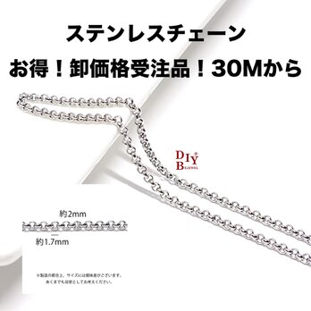 esco10【受注品】【卸価格30M】約1.7*2mm ロロ ステンレスチェーンの画像