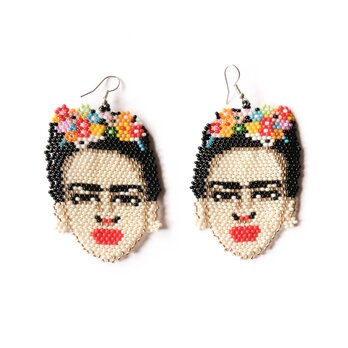 ビードイヤリング Frida Kahloの画像