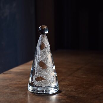 ガラスのクリスマスツリー（泡のレース）の画像