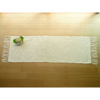 麻綿混の手織りテーブルセンターの画像