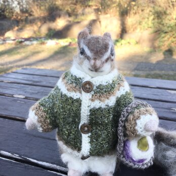 冬季セール✨羊毛フェルトのシマリス男の子の画像