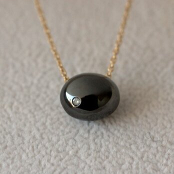 ブラック×ゴールドネックレス  ＊ダイヤ＊