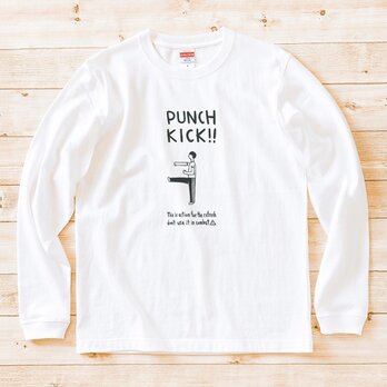 長袖 Tシャツ 『パンチキック』 男女兼用 ロンTの画像