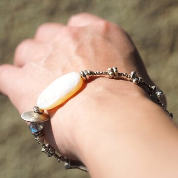 -Opal・Labradorite- silver braceletの画像