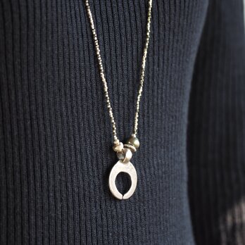 Old silver charm 'silver・pyrite' long necklaceの画像