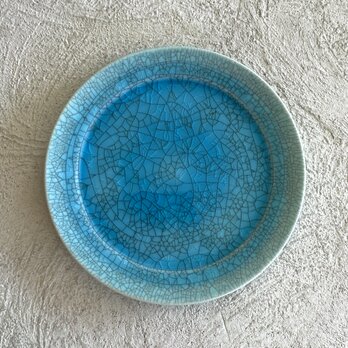 青色の小皿φ15cmの画像