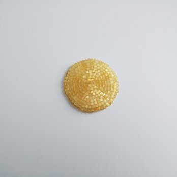 #364 刺繍ブローチ 　Circle　シャーベットオレンジの画像