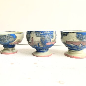 青ピンク3〜5　ゴブレット　小鉢　小碗の画像
