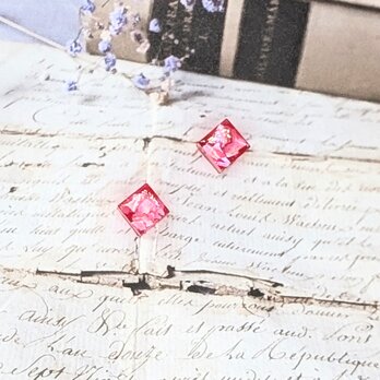 螺鈿のピンクオーロラピアスイヤリング【1881】の画像