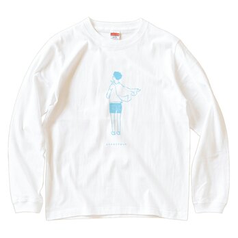 長袖Tシャツ『マント・水色画』男女兼用 ロンTの画像