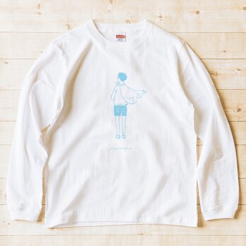 長袖Tシャツ『マント・水色画』男女兼用 ロンTの画像