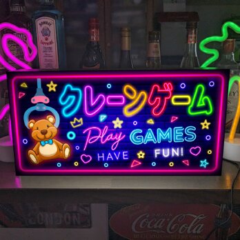 【Lサイズ】クレーンゲーム UFOキャッチャー ゲームセンター 店舗 自宅 ランプ 照明 看板 置物 雑貨 ライトBOXの画像