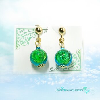 【蓄光】ホタル玉1粒イヤリング＊イヘヤマリン