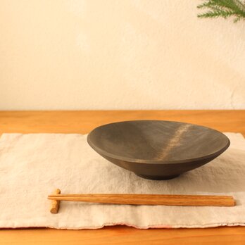 シラカバの浅鉢（黒）①〈ガラスコーティング〉【1099】の画像