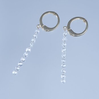“雨雪”10粒のローズカットダイヤイヤリング JE01462の画像