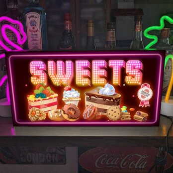 【Lサイズ】スイーツ ケーキ 洋菓子 お菓子 店舗 キッチンカー パーティー イベント 照明 看板 置物 雑貨 ライトBOXの画像