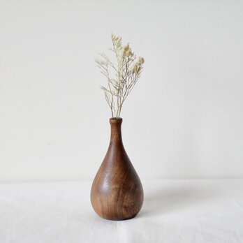 木の一輪挿し&フラワー　Walnut A