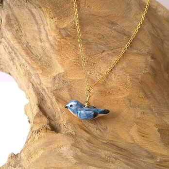 ルリビタキのネックレス