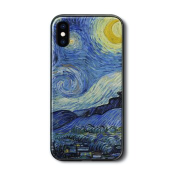 【フィンセント ファン ゴッホ 星月夜】スマホケース ガラスケース 名画 iPhoneSE第三世代の画像