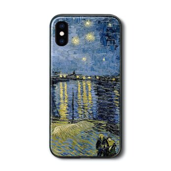 【フィンセント ファン ゴッホ 星月夜】スマホケース ガラスケース 名画 iPhone15 iPhone13の画像