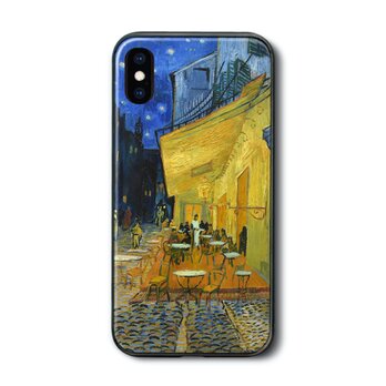 【ファン ゴッホ 夜のカフェテラス 】スマホケース ガラスケース 名画 iPhoneSE3 第三世代の画像