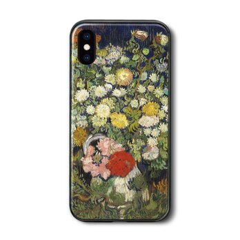 【ゴッホ  花の花瓶】スマホケース ガラスケース 名画 iPhone15 iPhoneX XSの画像