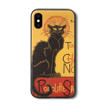 【スタンラン 黒猫】スマホケース ガラスケース 名画 iPhone15 iPhone11の画像