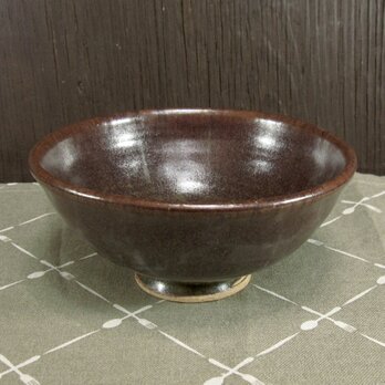 陶器 ご飯茶碗（大） さび鉄色（１）【240105】の画像