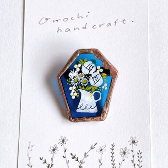 日々の小窓　ステンドグラスブローチ　