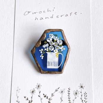 日々の小窓　ステンドグラスブローチ　